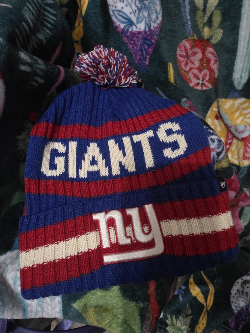 47 Brand New York Giants Knit Beanie - Blue, Red & White